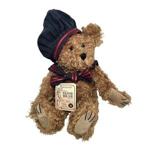 Boyds Bear Hampton T Bearington Mohair Jointed Retired 11" Brown Teddy in Beret
